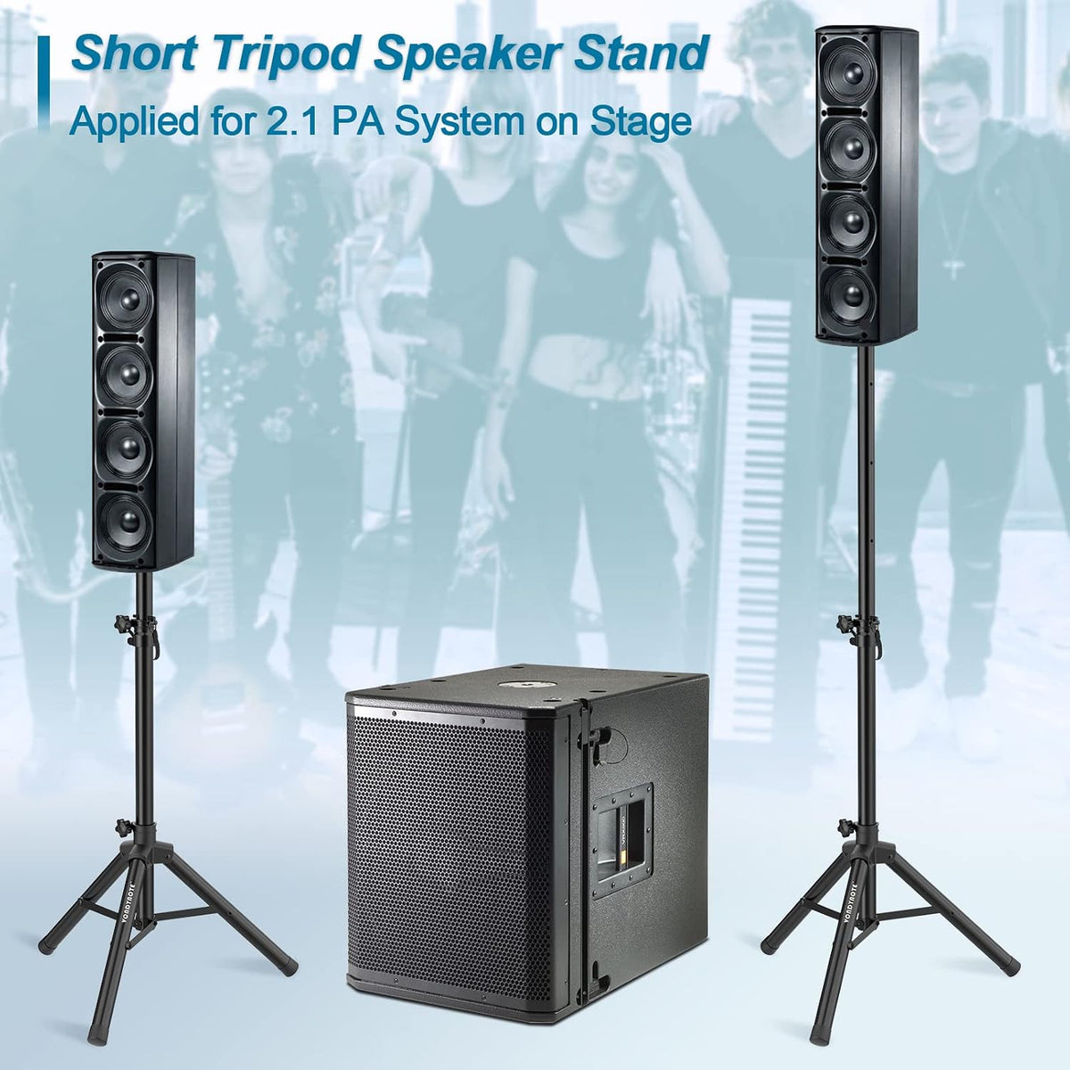 Vondynote Tripod Speaker Stands Pair 33.5"-53.5" PA DJ Mini Speaker Stands