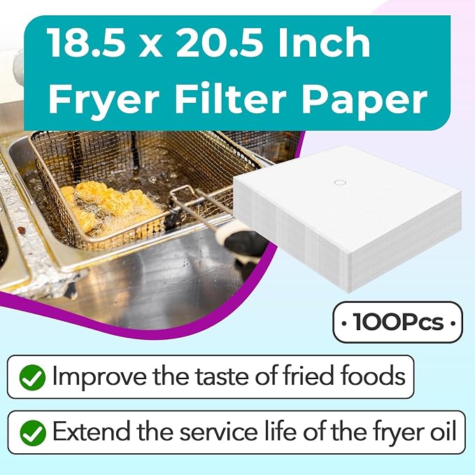 100 Pcs Fryer Filter Paper Envelope Style