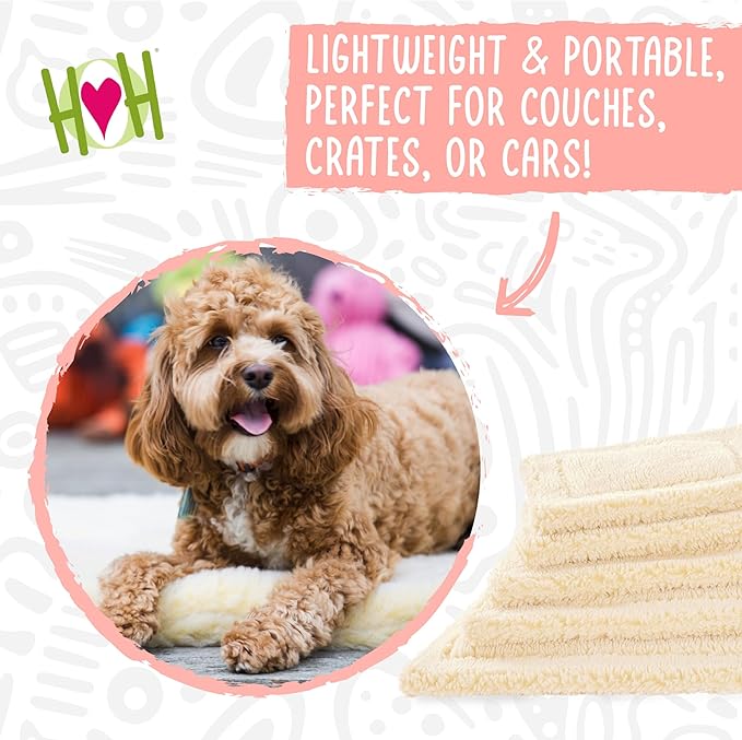 HuggleHounds Mat Cat & Dog Bed - Crate Pads for Dog Cages, Machine Washable Kennel Bed for Sleeping, Small & Medium Size Breeds - Small, 23" x 30"