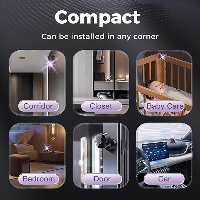 Vikye Indoor Security Camera, 2.4GHz 1080P 360 WiFi Camera with Phone App, Motion Detection, Infrared Night Vision, Pet Dog Baby