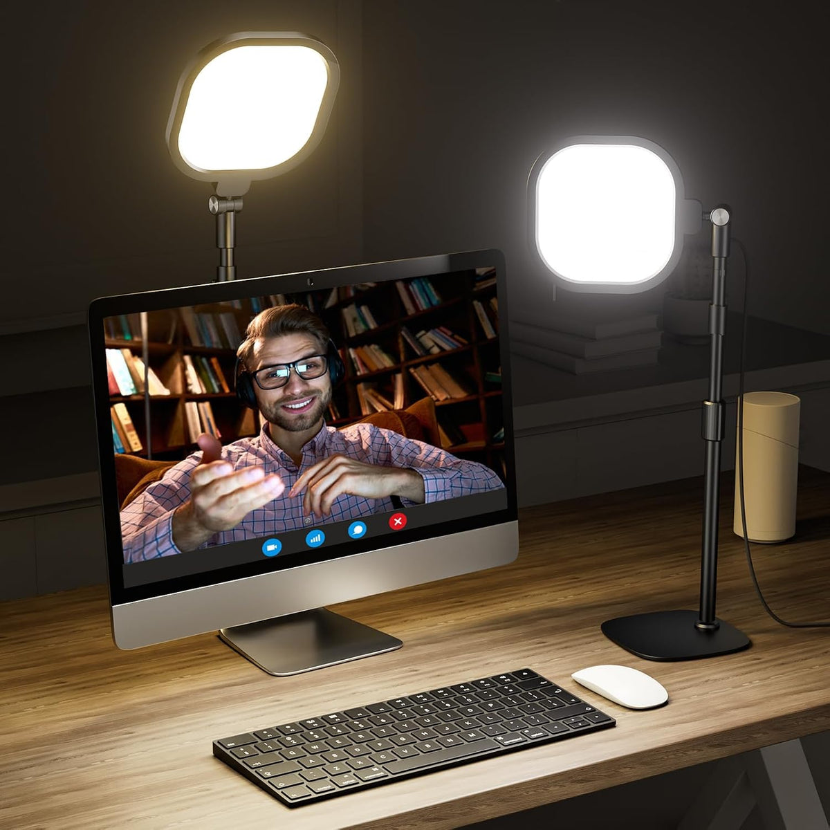 Zoom Lighting for Computer, Adjustable Desk Ring Light for Video Calls