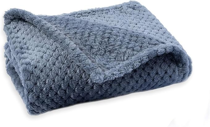 Pet Blanket Warm Soft Dog Blankets Washable Cat Throw Blankets Sofa Bed Couch Furniture Protector Cover for Small Medium Large Dogs Cats, Blue, 39" x 47"