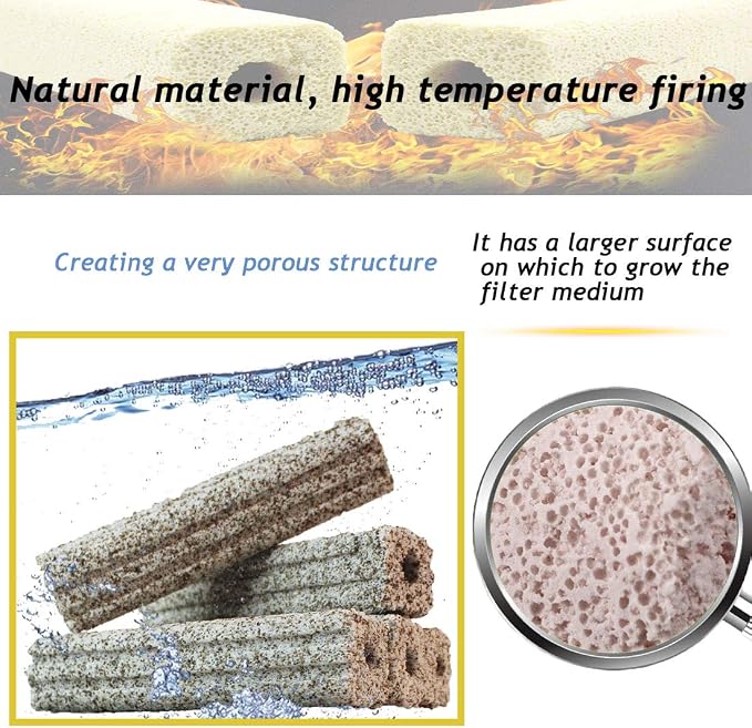 PINVNBY 20 Pcs 6.2-Inch Large Aquarium Filter Media Fish Tank Ceramic Media