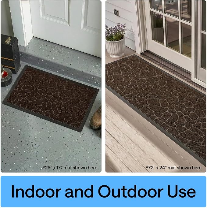 GORILLA GRIP 100% Waterproof All-Season WeatherMAX Doormat, US Designed Natural