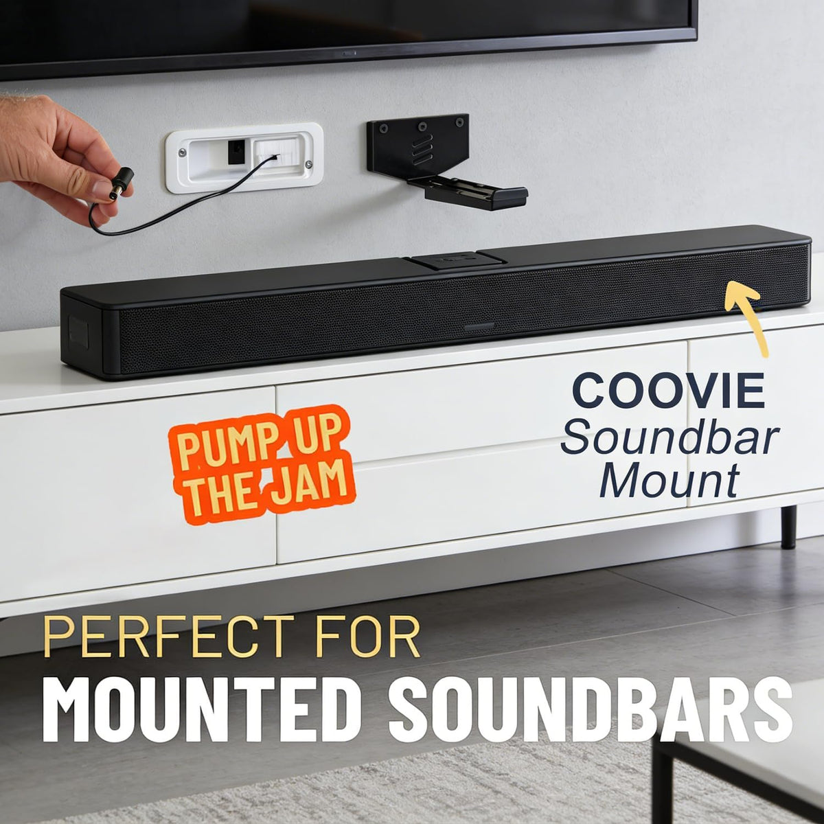 in Wall Cable Management Kit for TV & Soundbar - Cord Hiding for Wall, Hide TV Wires When Mounting, Includes Power & Low Voltage Cable Management, Includes Hole Saw Drill Attachment for Install