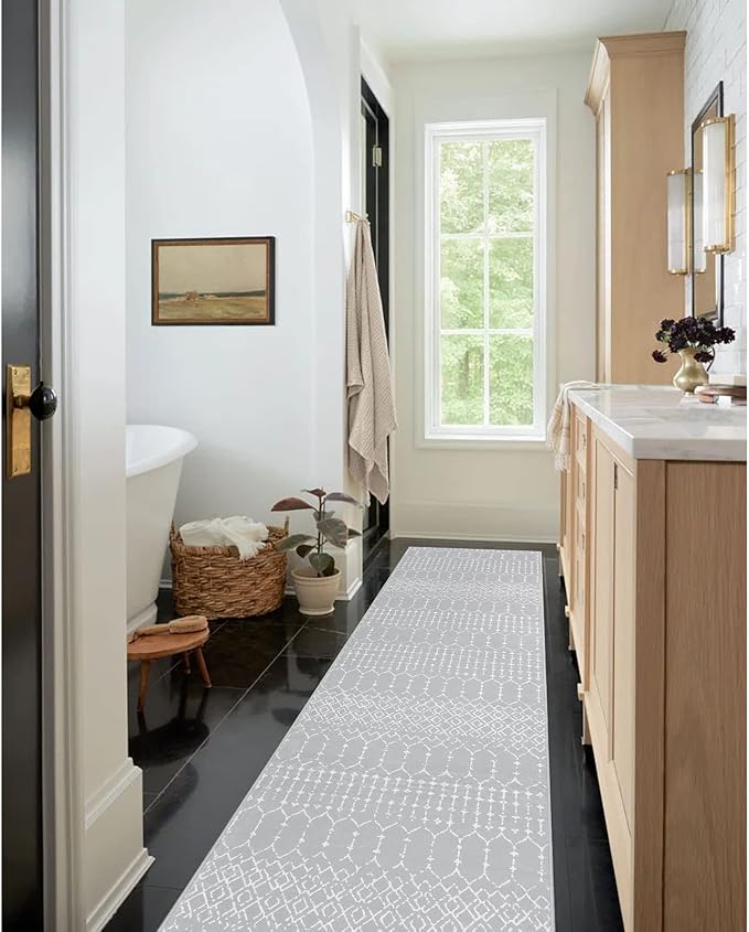 Lahome Moroccan Runner Rugs for Hallway 2x8 Throw Ultra-Thin Kitchen Rugs