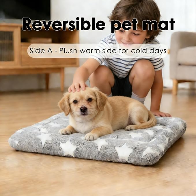 Dog Bed Mat - Reversible Dog Crate Bed Mats, Soft & Breathable Kennel Pad, Durable Crate Bed for Small Medium Large Dogs & Cats