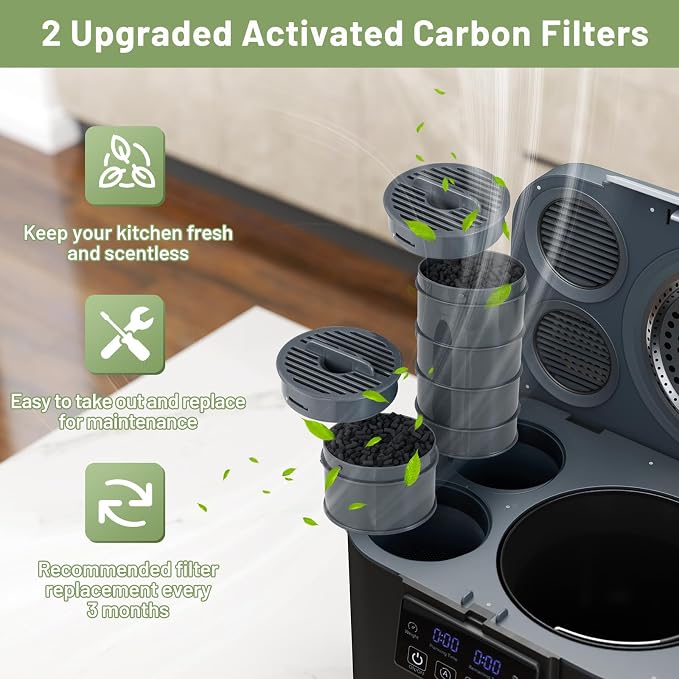 COSTWAY 4L Electric Composter for Kitchen, Smart Waste Dispenser Countertop