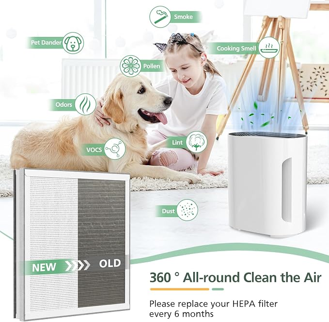 2 Pack 3-in-1 HEPA Replacement Filter Compatible