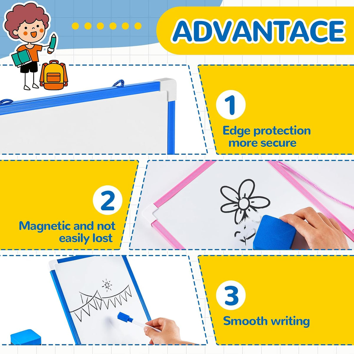 20 Pack 8'' x 12'' Hanging Magnetic Dry Erase Board Small Dry Erase Board