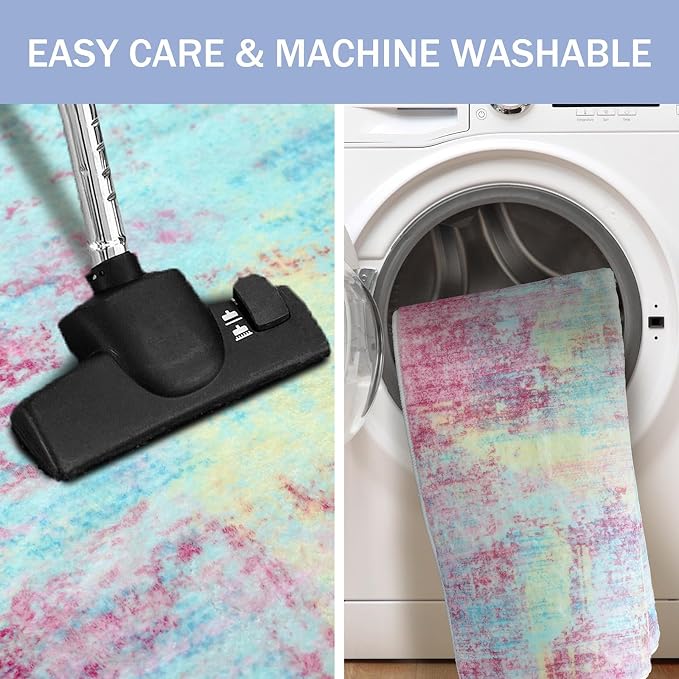 IOHOUZE Abstract Runner Rug 3x7 Ft Washable Runners