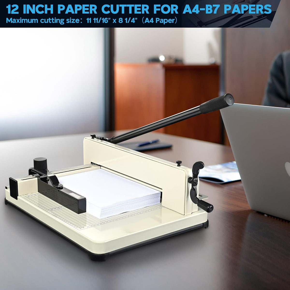 Yescom 12" Paper Cutter Heavy Duty A4-12" Commercial Guillotine 400 Sheets