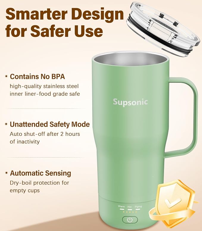 Supsonic Heated Coffee Mug, 20oz Electric Temperature Control Cup | Keeps