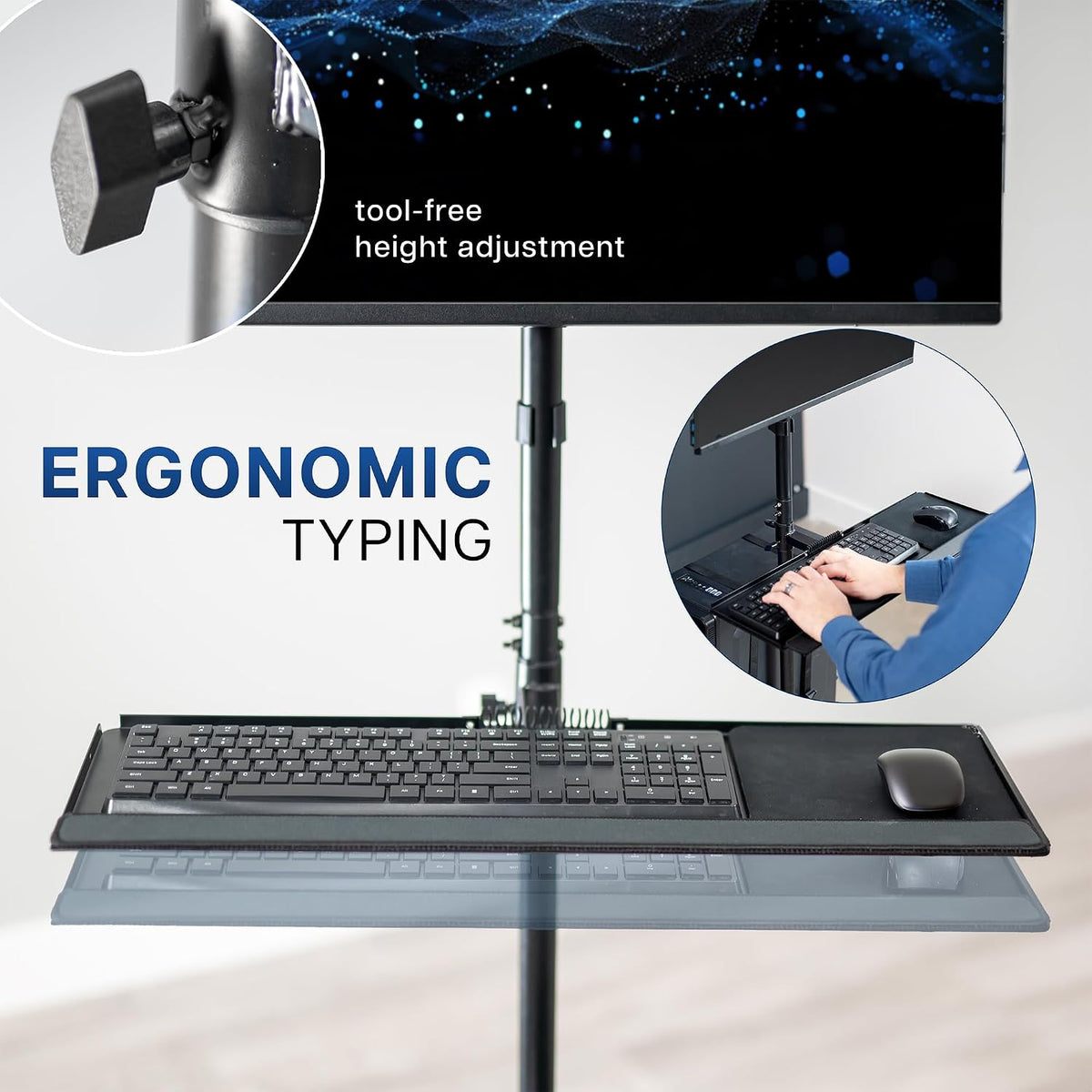 VIVO Mobile Computer Cart with Monitor Mount