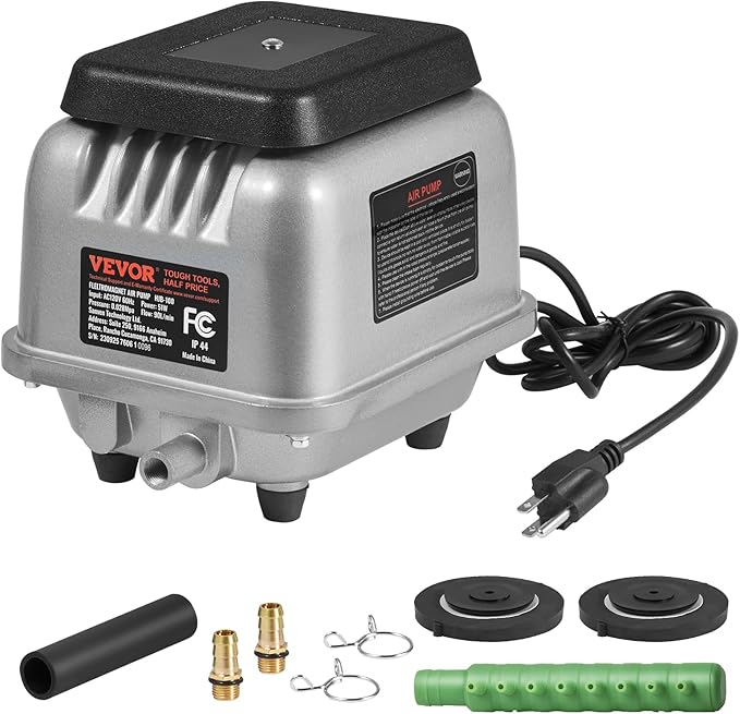VEVOR Linear Air Pump, 90L/Min Air Flow Septic Aerator Pump, Aeration System