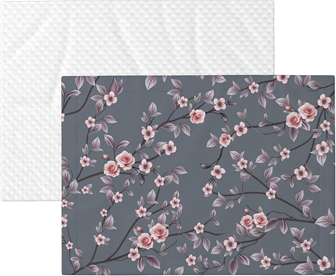 Pink Blanket for Pet - Retro Floral Puppy Throw Blanket 40x30 Rose Sakura Blankets for Puppy Dogs Cats