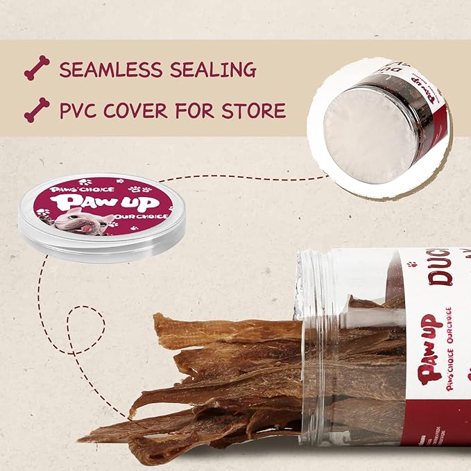 PAWUP Dog Treats Duck Jerky Chip Flakes &Duck Strips, High Protein Dog Training Rewards, Rawhide-Free, Gluten-Free