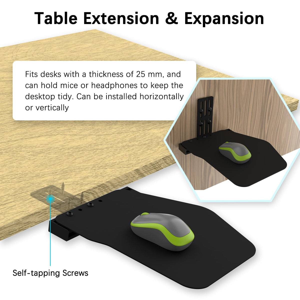 EG STARTS 1 Set Metal Mouse Pads Mount Holder Platform Compatible for Video Simulation Flight Stick Desk Hotas Joystick Mount Flight Joystick Mounting Extension Attachment Keyboard Mounts