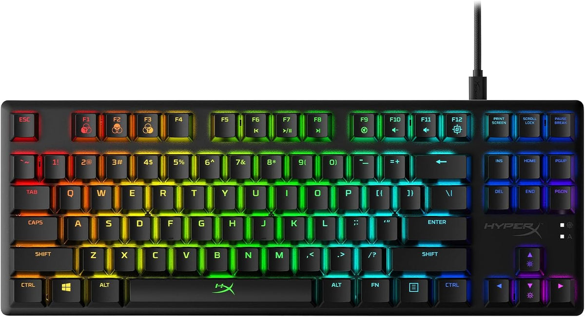 HyperX Alloy Origins Core - Tenkeyless Mechanical Gaming Keyboard, Software Controlled Light & Macro Customization, Compact Form Factor, RGB LED Backlit, Linear HyperX Red Switch,Black