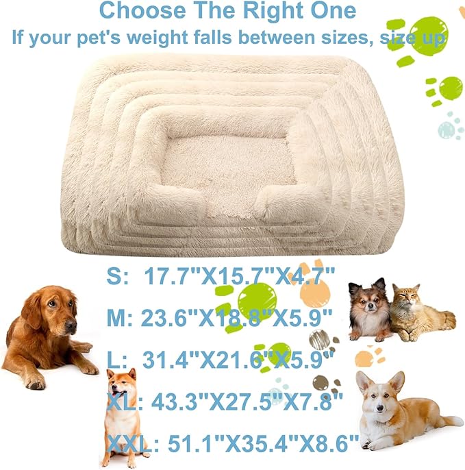 Dog Beds Large Sized dog Orthopedic, Sofa Dog Bed with Waterproof Lining and Nonskid Bottom, Rectangle Washable Dog Bed for Medium Small Dogs and Cats Comfortable ( Color : Brown3 , Size : 31 x 21" )