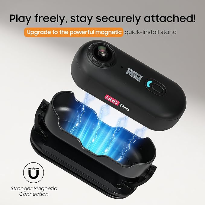4K UHD Cat& Dog Pet Camera Collar, Video Recorder with Phone App Live View, Outdoor & Indoor POV Action Cam for Kitty and Big Cats(Black - Pink Waterproof Collar - S, 128g)