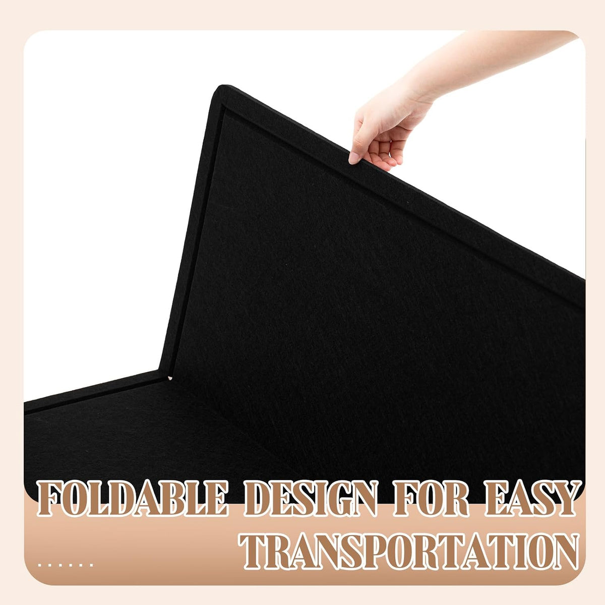 Extra Large Felt Bulletin Board, 96" X 48" Foldable Pin Board, Black
