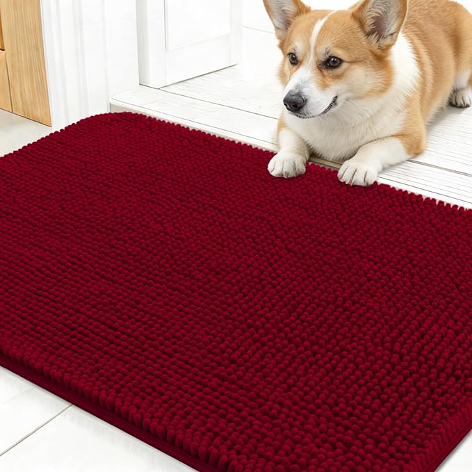 OLANLY Dog Door Mat for Muddy Paws 24x16, Absorbs Moisture and Dirt, Absorbent