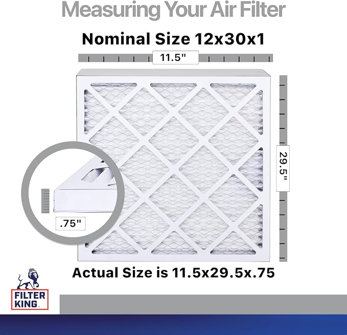 Filter King 12x30x1 Air Filter | 4-PACK | Carbon MERV 8 HVAC Pleated A/C