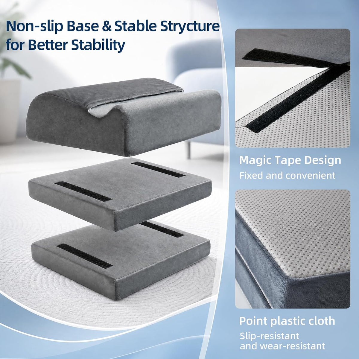 Foot Rest Under Desk, 3 Adjustable Heights for Various Height