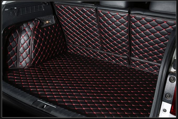 Trunk Cargo Liner for Mercedes GLE Coupe GLE300 GLE320 GLE350 GLE400 2020-Current Full Coverage Protection Trunk Mats Black w/Red Stitching