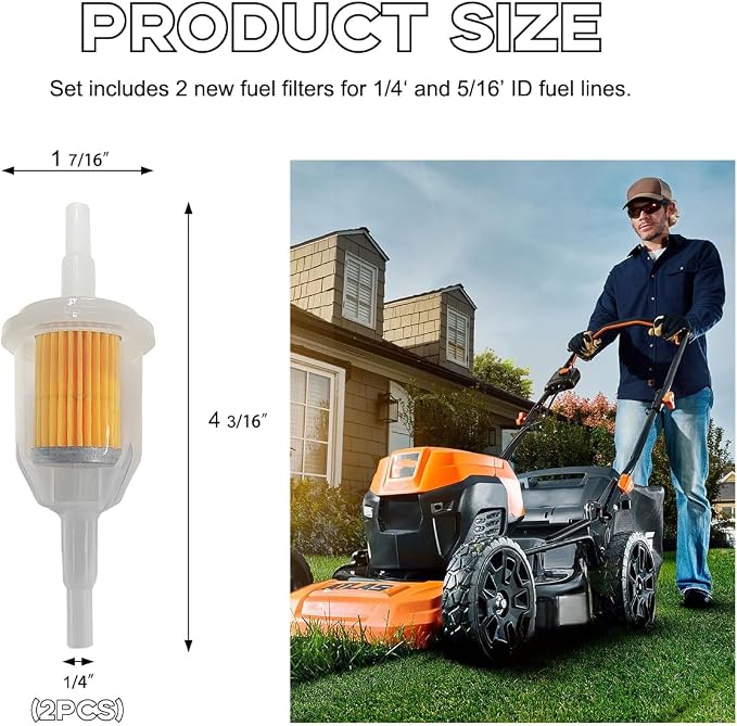 2 PCS Gas Inline Fuel Filters