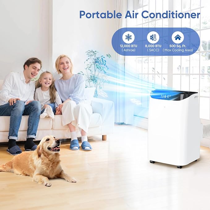 12000 BTU Portable Air Conditioners Cools Up to 500 Sq.Ft, Portable AC Unit