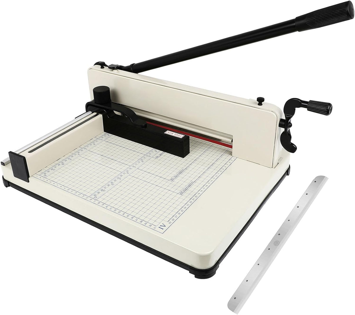 12 Inch Heavy Duty Guillotine Paper Cutter,Cortadora de Papel 400 Sheets Paper Trimmer with Double Safety Protection Durable HSS Blade for Cutting Paper (One Replacement Blade for Free)
