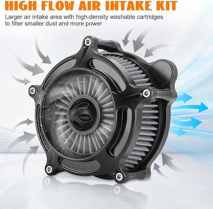 High Flow Air Cleaner Intake Filter System Kit Air Filters Cover
