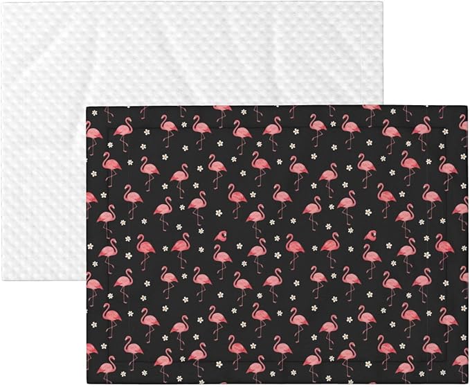 Pet Blanket for Travel and Home, Exotic Bird Pink Flamingos, Reversible Plush Dot Design with Soft Grip Texture on One Side Perfect for Car Seats Moving Vehicles