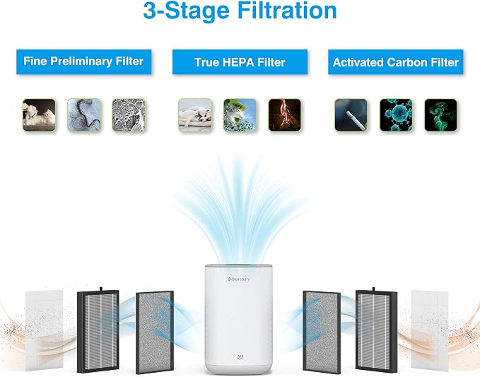 Air Purifier Replacement, C350-RF True HEPA High-Efficiency Activated Carbon