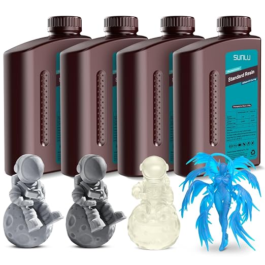 SUNLU 3D Printer Resin Bundle, 395 to 405nm UV Curing 3D Printing Liquid