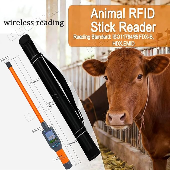 Pet Chip Reader,Pet Microchip Scanner Reader,134.2KHz RFID,20000 Data Storage,30s Auto Power Off,ISO11784/85, for Dog Cat Pig Livestock Identification