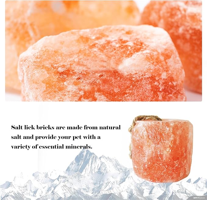kathson Hanging Salt Lick for Horses Pack of 3,Himalayan Salt Blocks for Horse Natural Organic Mineral Salt Block Licking Salt Licks for Horses Cattle Deer Goats Cows and Other Livestock(10.55-12 LBS)
