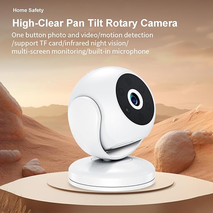 Indoor Wireless Pet Camera, 1080P HD, 170° Wide Angle, Night Vision - Smart Motion Detection, Magnetic Bracket, Home Safety Monitoring