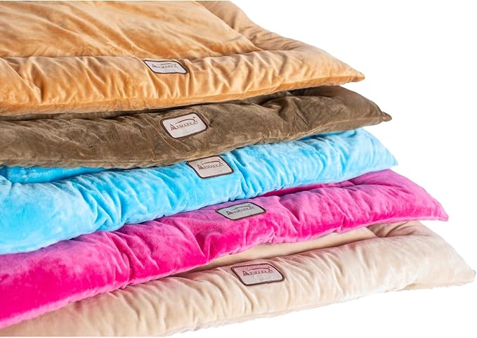 Large Dog Bed Soft Cushion - Velvet Pet Pad for Crate - Machine Washable Comfort