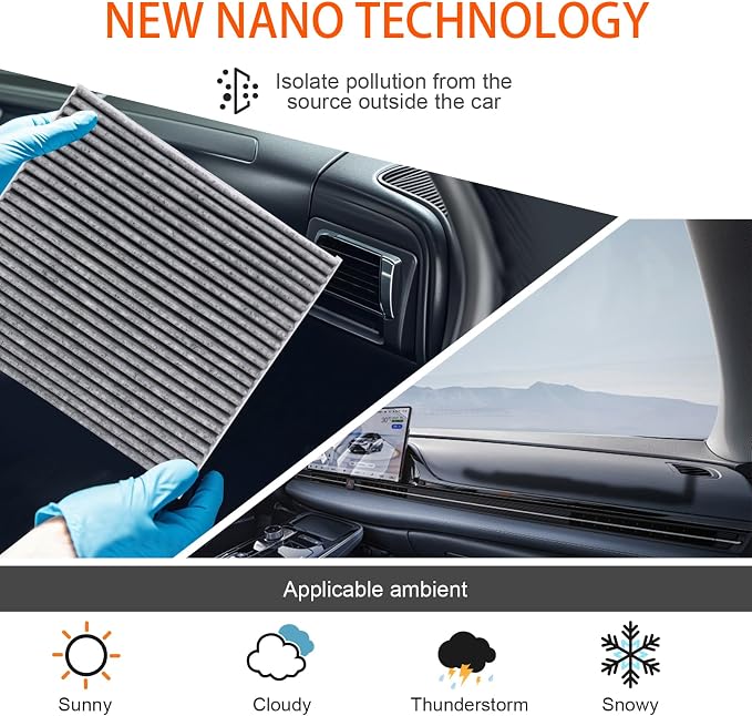Cabin Air Filter with Activated Carbon, Compatible with CF12820, Hyundai