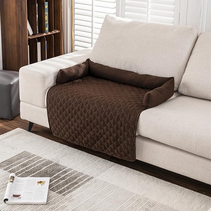 Dog Bed Cover & Couch Protector - Anti-Slip & Waterproof Pet Pad, Cozy Nest for Dogs, Ideal for Sofa, Bed & Car Seat Cushion - Furniture Protector Coffee 2XL