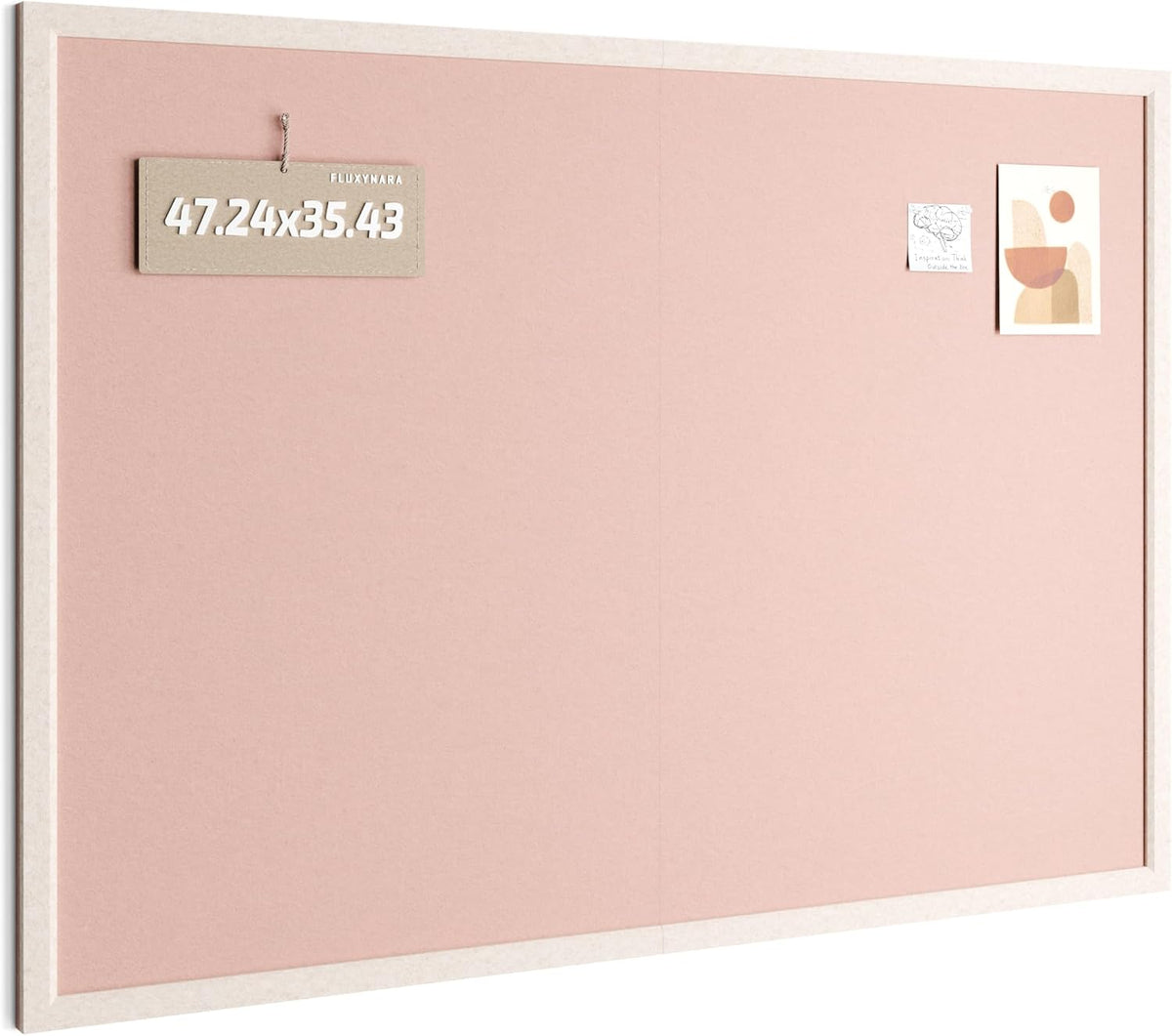 Fluxynara Framed Felt Bulletin Board, 47.2" x 35.4", Pink