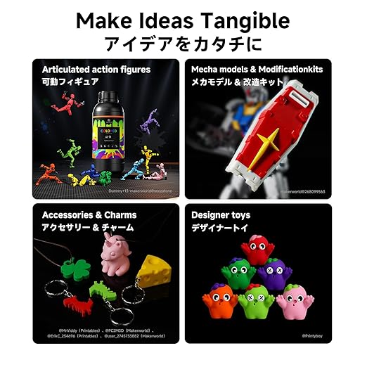 RESIONE CL-TH Tough ABS-Like Color 3D Printer Resin, Highly Saturated & Opaque