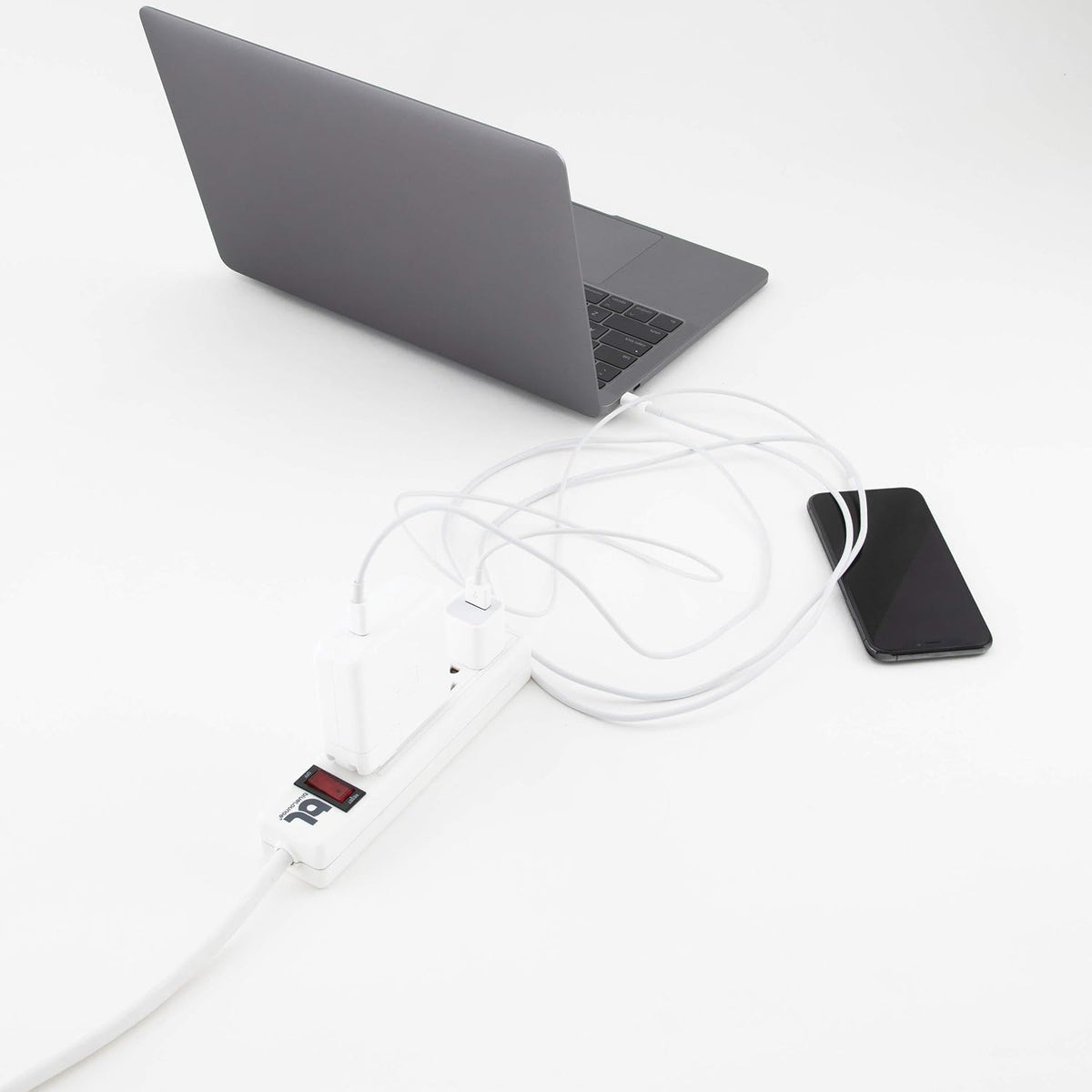 Bluelounge CableBox Mini Cable Management with Small Surge Protector, Black (CBM-BL)