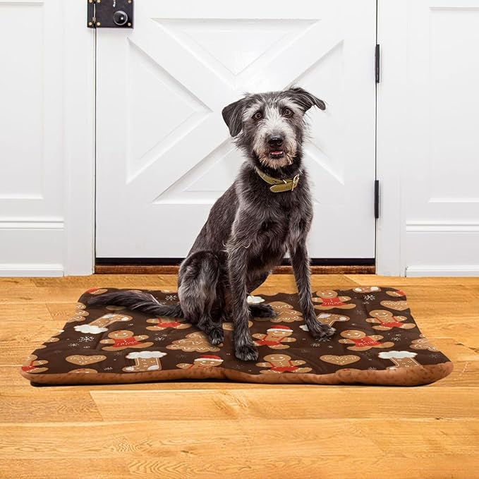 Pet Bed Christmas Gingerbread Cookies Dog Bed Mat Absorbing Non Slip Pad Pet Sleeping Mat for Small, Medium, and Large Dogs Puppy Cat 36 in x 24 in