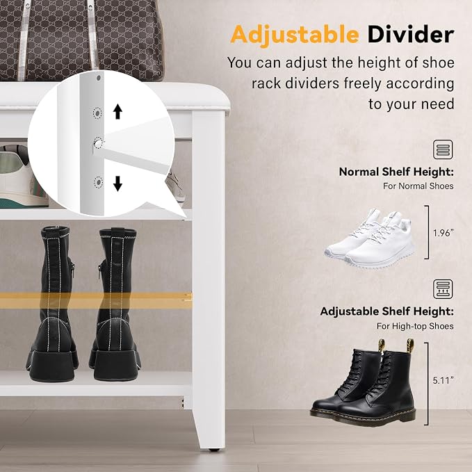 Shoe Rack Bench Entryway Storage