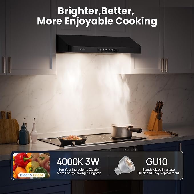 36 inch Black Undercabinet Range Hood, 980CFM Kitchen Range Hood