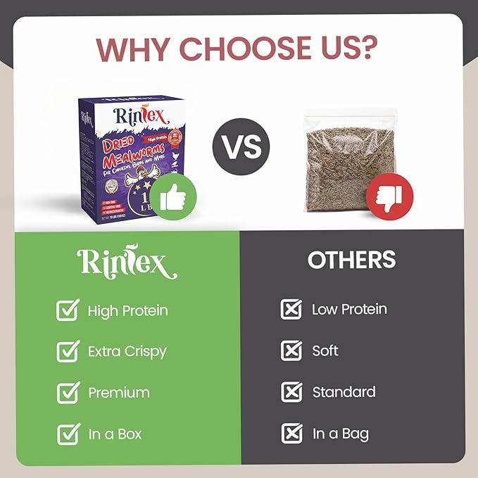 Dried Mealworms 8 oz - High Protein Food - Non Gmo Mealworms - Chicken Treats for Laying Hens - Dried Mealworms for Hamsters , Bluebird Feed, Reptile Food, Turtle Food, Hedgehog Food, Squirrel Food